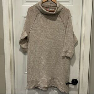 Free People Beach Terri Cocoon Pullover Cowl Neck Tunic Dress OS Oatmeal Comfort